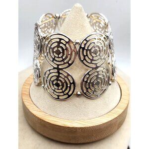 Silver-Tone Circular Cutout Bracelet